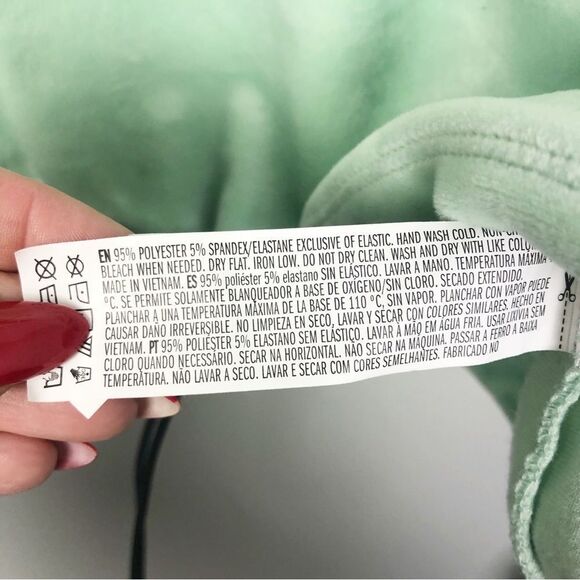 FOREVER 21 | Velvet Cropped 1/4 Zip Pullover Hoodie Pistachio Green Women’s M - Picture 10 of 10